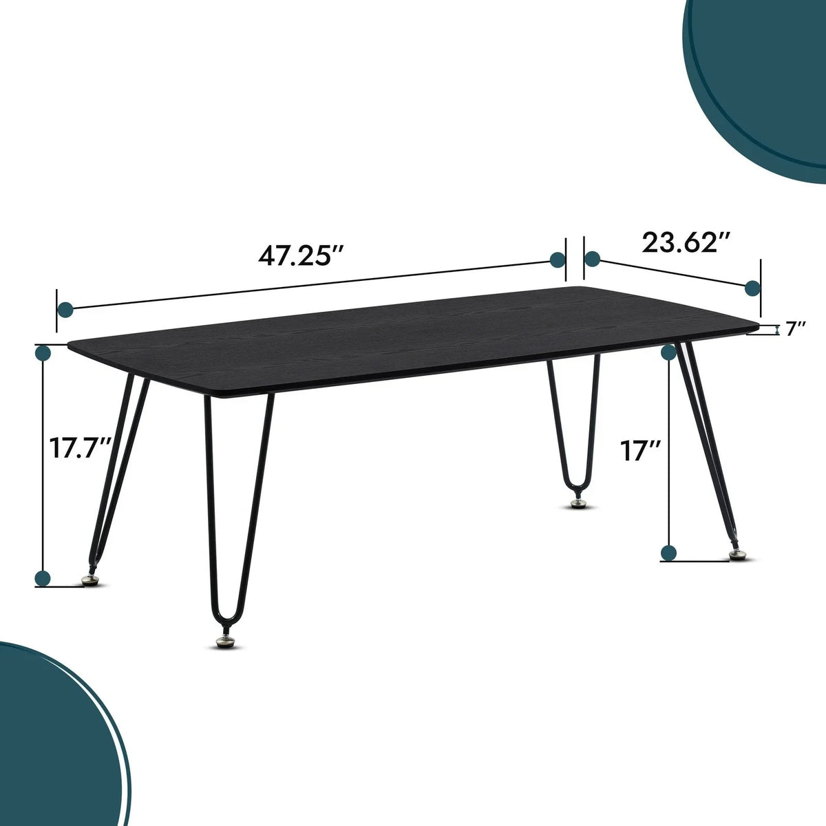 Elmwood Rectangular Coffee Table with Ash Wood Tabletop in Iron - Elax Furniture