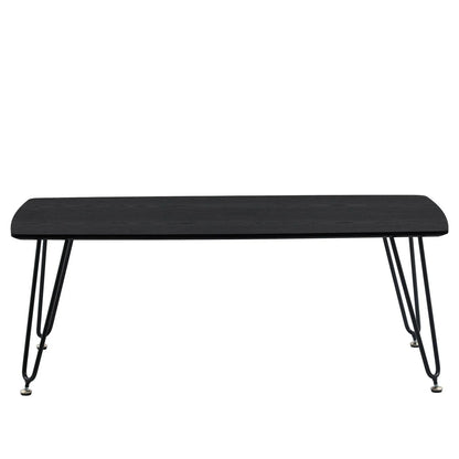 Elmwood Rectangular Coffee Table with Ash Wood Tabletop in Iron - Elax Furniture