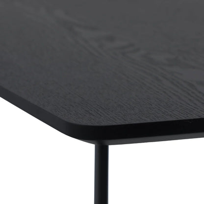 Elmwood Rectangular Coffee Table with Ash Wood Tabletop in Iron - Elax Furniture