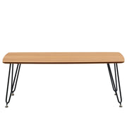 Elmwood Rectangular Coffee Table with Ash Wood Tabletop in Iron - Elax Furniture