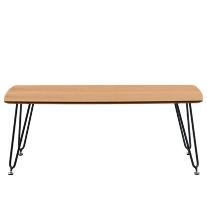Elmwood Rectangular Coffee Table with Ash Wood Tabletop in Iron - Elax Furniture