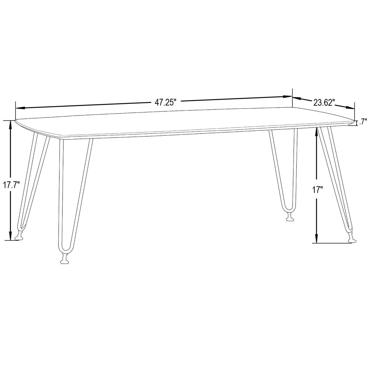 Elmwood Rectangular Coffee Table with Ash Wood Tabletop in Iron - Elax Furniture