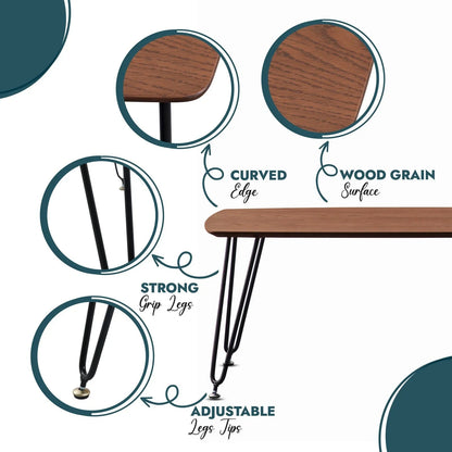 Elmwood Rectangular Coffee Table with Ash Wood Tabletop in Iron - Elax Furniture