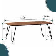 Elmwood Rectangular Coffee Table with Ash Wood Tabletop in Iron - Elax Furniture