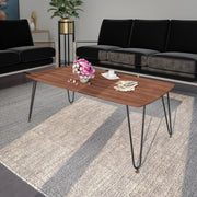 Elmwood Rectangular Coffee Table with Ash Wood Tabletop in Iron - Elax Furniture