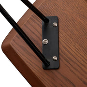 Elmwood Rectangular Coffee Table with Ash Wood Tabletop in Iron - Elax Furniture