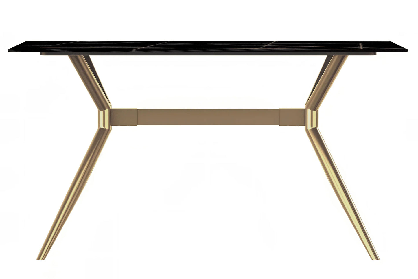 Elega Rectangular Dining Table with Sintered Stone or Glass Rectangular Top and Stainless Steel Base - Elax Furniture
