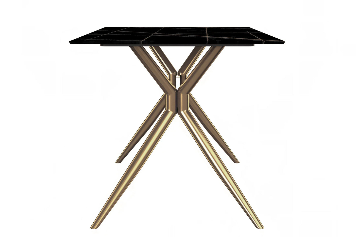 Elega Rectangular Dining Table with Sintered Stone or Glass Rectangular Top and Stainless Steel Base - Elax Furniture