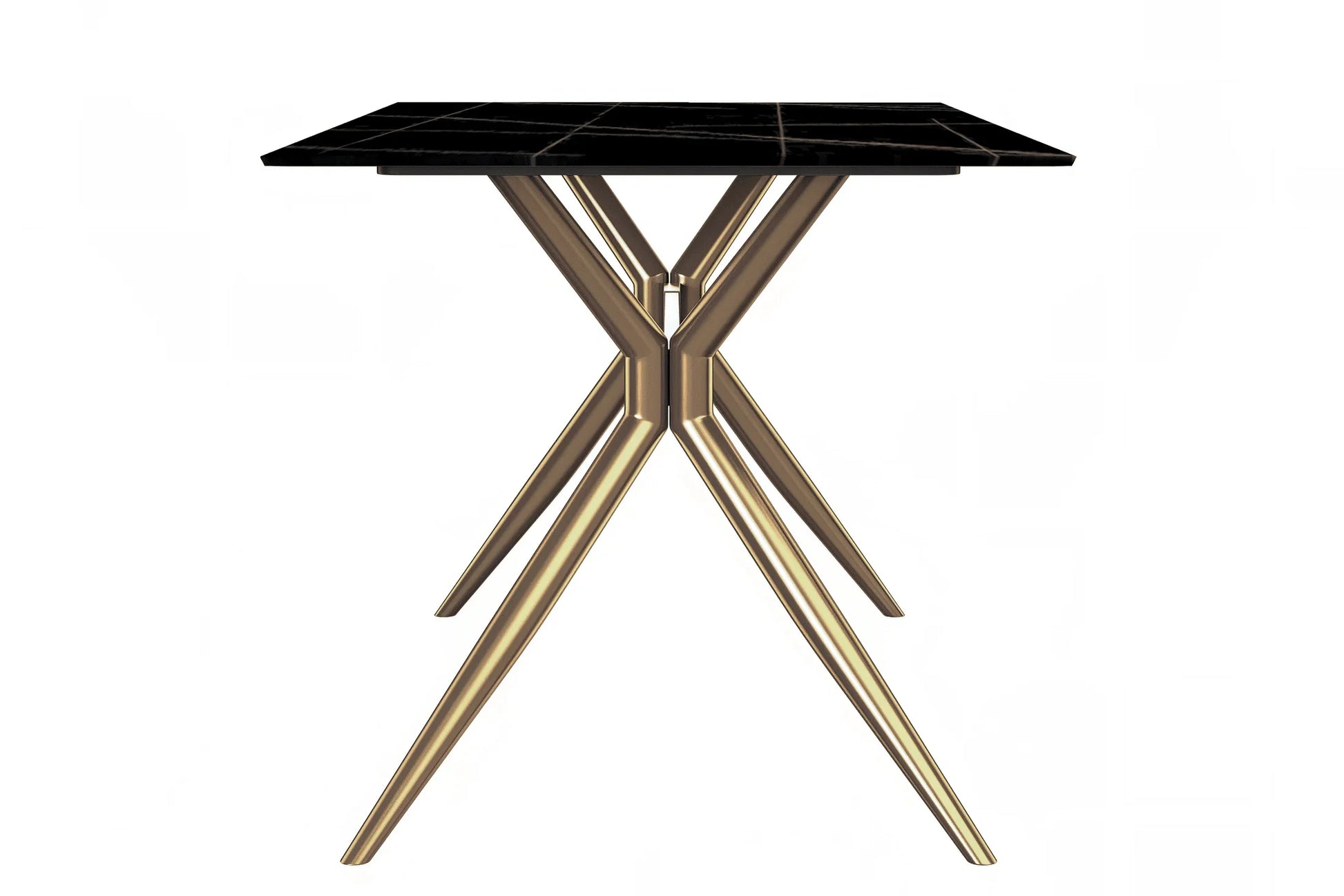 Elega Rectangular Dining Table with Sintered Stone or Glass Rectangular Top and Stainless Steel Base - Elax Furniture