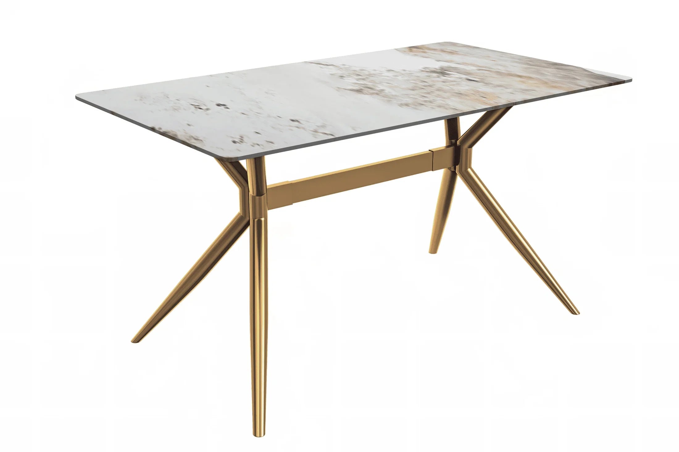 Elega Rectangular Dining Table with Sintered Stone or Glass Rectangular Top and Stainless Steel Base - Elax Furniture