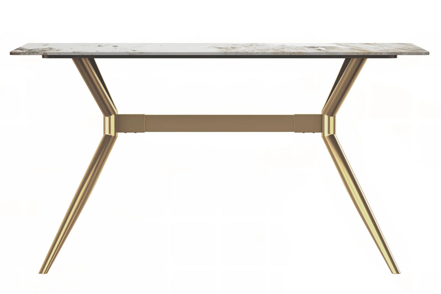Elega Rectangular Dining Table with Sintered Stone or Glass Rectangular Top and Stainless Steel Base - Elax Furniture