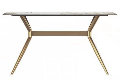 Elega Rectangular Dining Table with Sintered Stone or Glass Rectangular Top and Stainless Steel Base - Elax Furniture