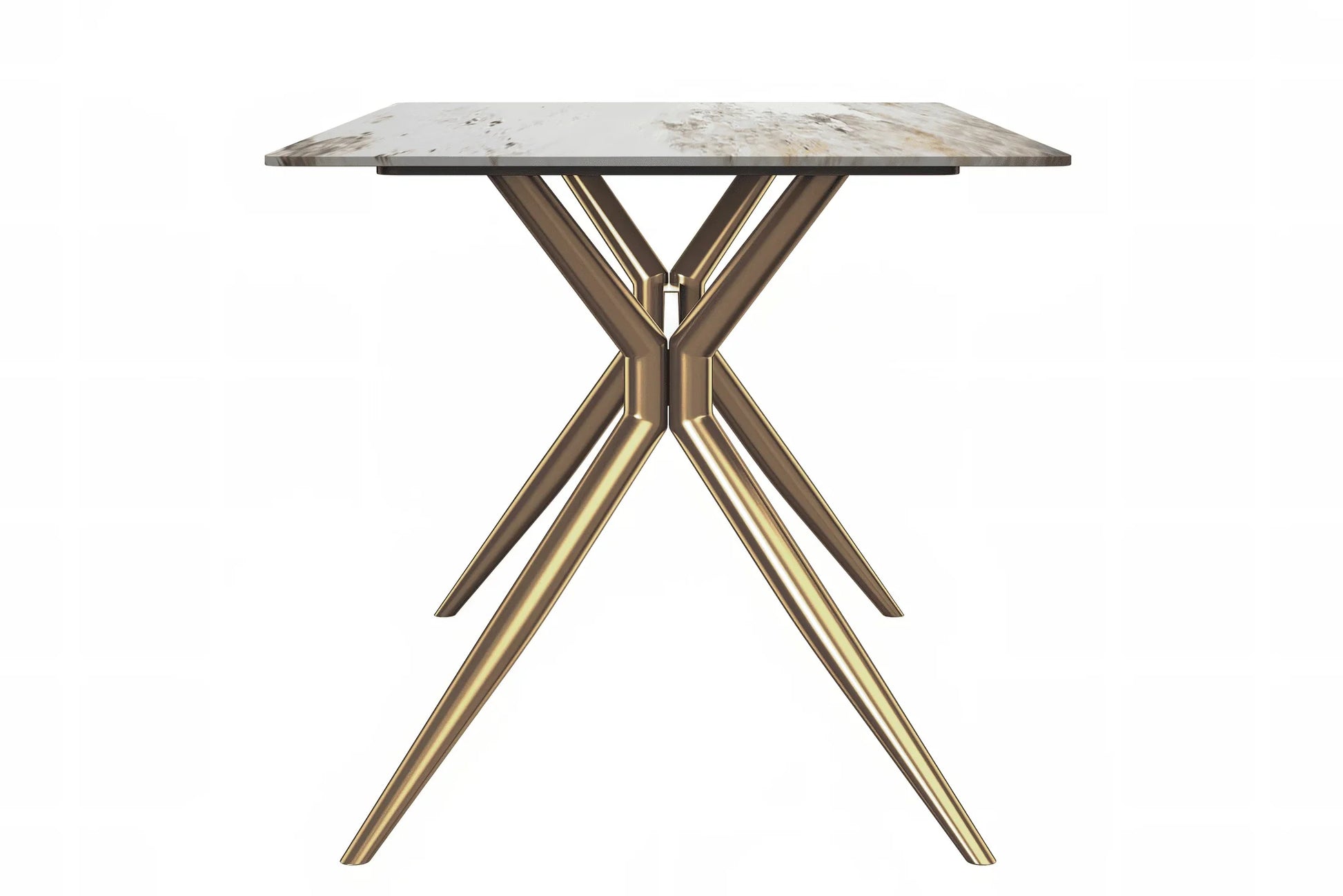 Elega Rectangular Dining Table with Sintered Stone or Glass Rectangular Top and Stainless Steel Base - Elax Furniture
