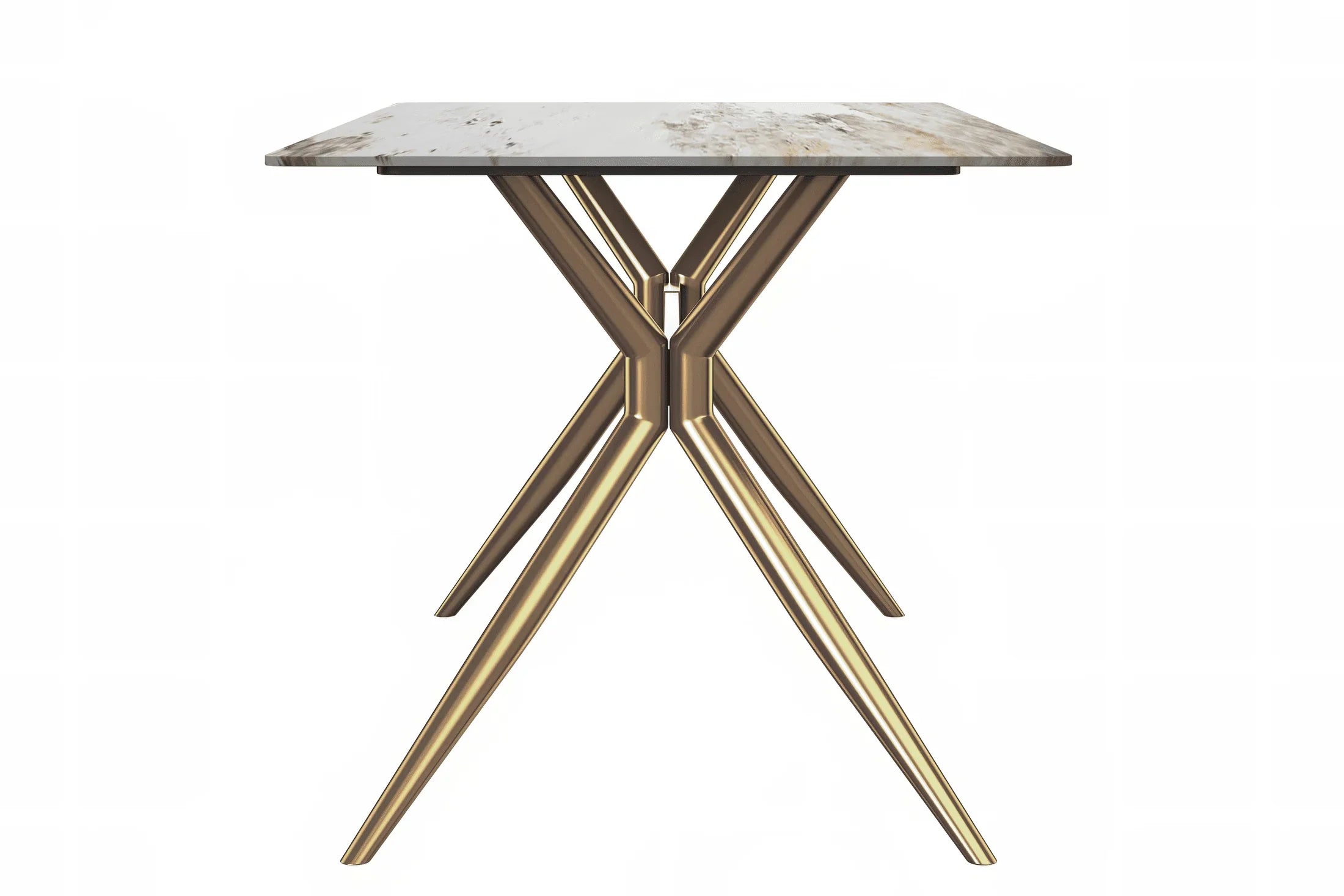 Elega Rectangular Dining Table with Sintered Stone or Glass Rectangular Top and Stainless Steel Base - Elax Furniture