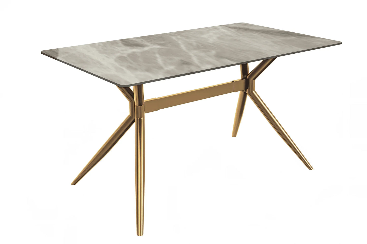 Elega Rectangular Dining Table with Sintered Stone or Glass Rectangular Top and Stainless Steel Base - Elax Furniture