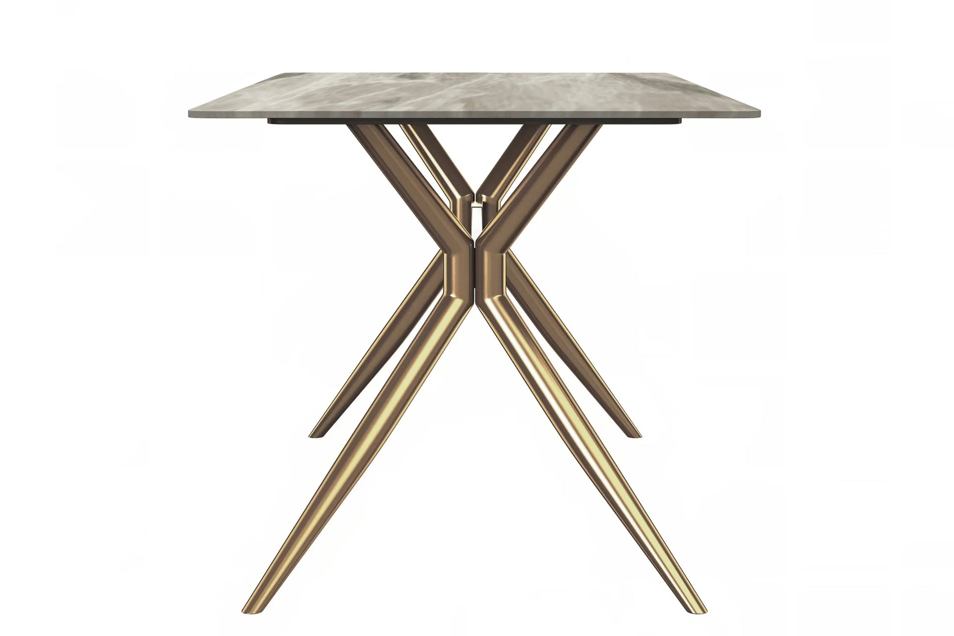 Elega Rectangular Dining Table with Sintered Stone or Glass Rectangular Top and Stainless Steel Base - Elax Furniture