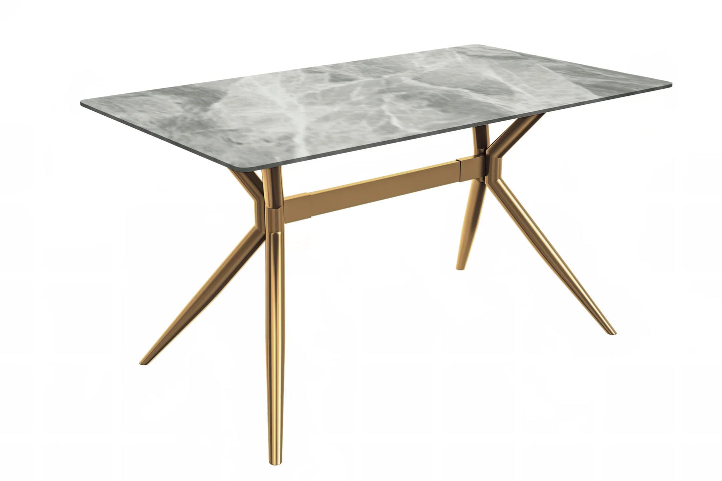 Elega Rectangular Dining Table with Sintered Stone or Glass Rectangular Top and Stainless Steel Base - Elax Furniture
