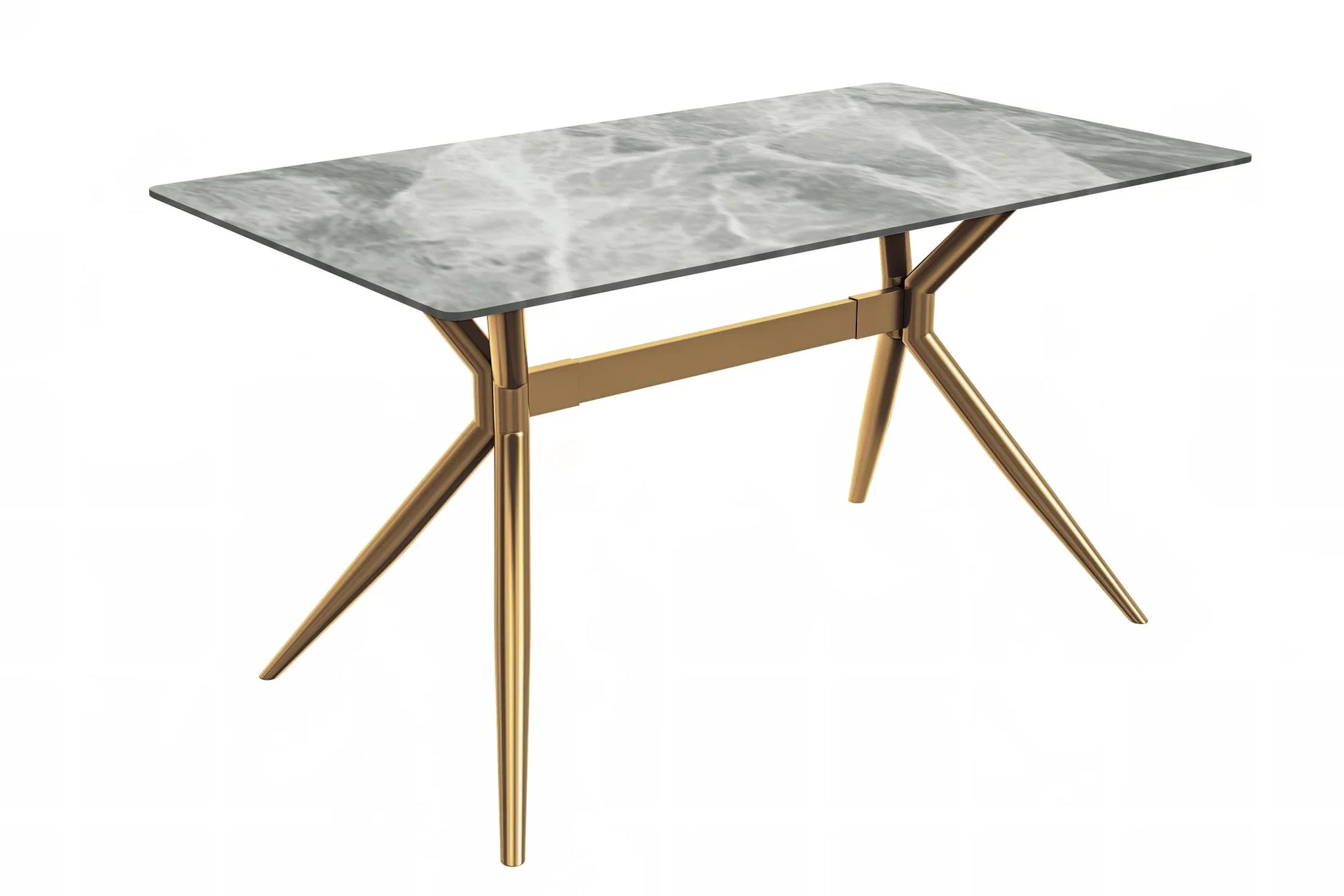Elega Rectangular Dining Table with Sintered Stone or Glass Rectangular Top and Stainless Steel Base - Elax Furniture