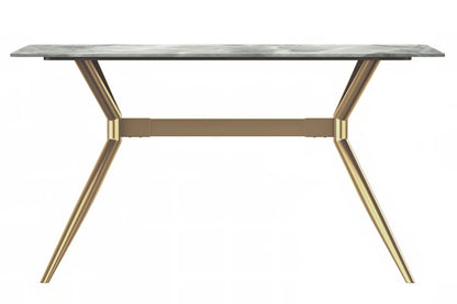 Elega Rectangular Dining Table with Sintered Stone or Glass Rectangular Top and Stainless Steel Base - Elax Furniture