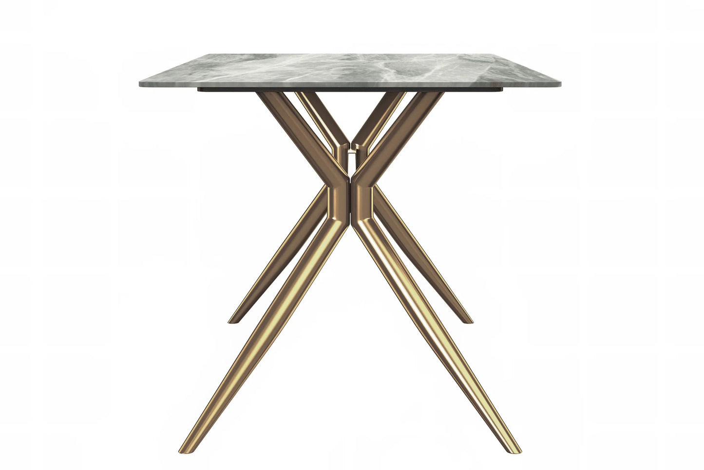 Elega Rectangular Dining Table with Sintered Stone or Glass Rectangular Top and Stainless Steel Base - Elax Furniture