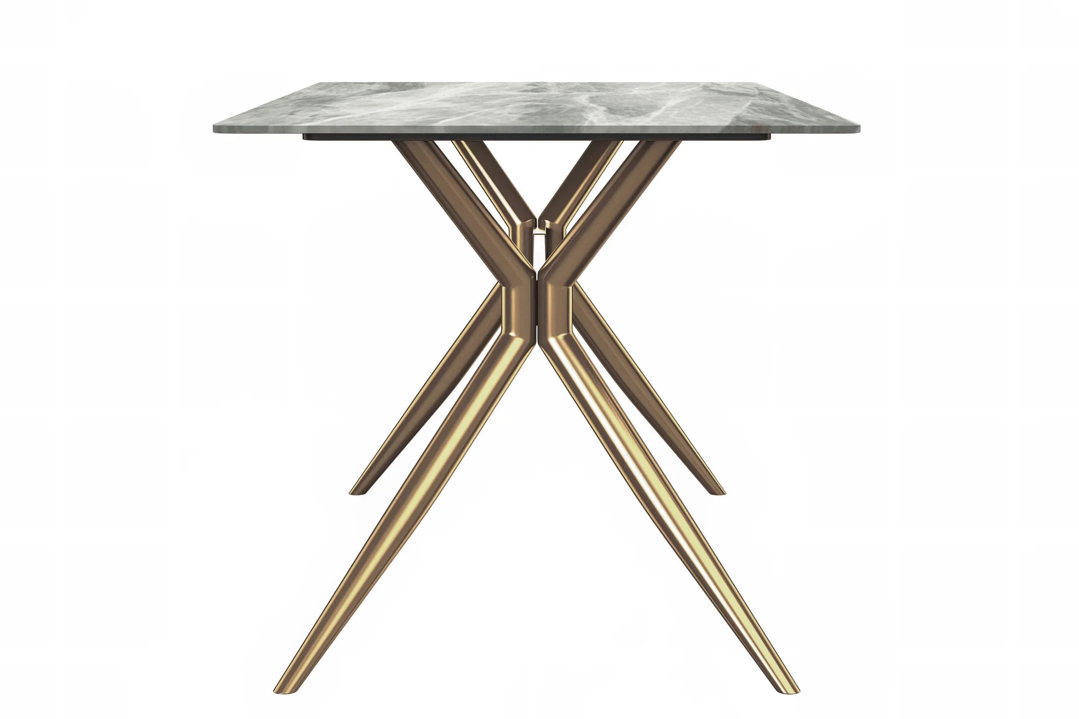 Elega Rectangular Dining Table with Sintered Stone or Glass Rectangular Top and Stainless Steel Base - Elax Furniture