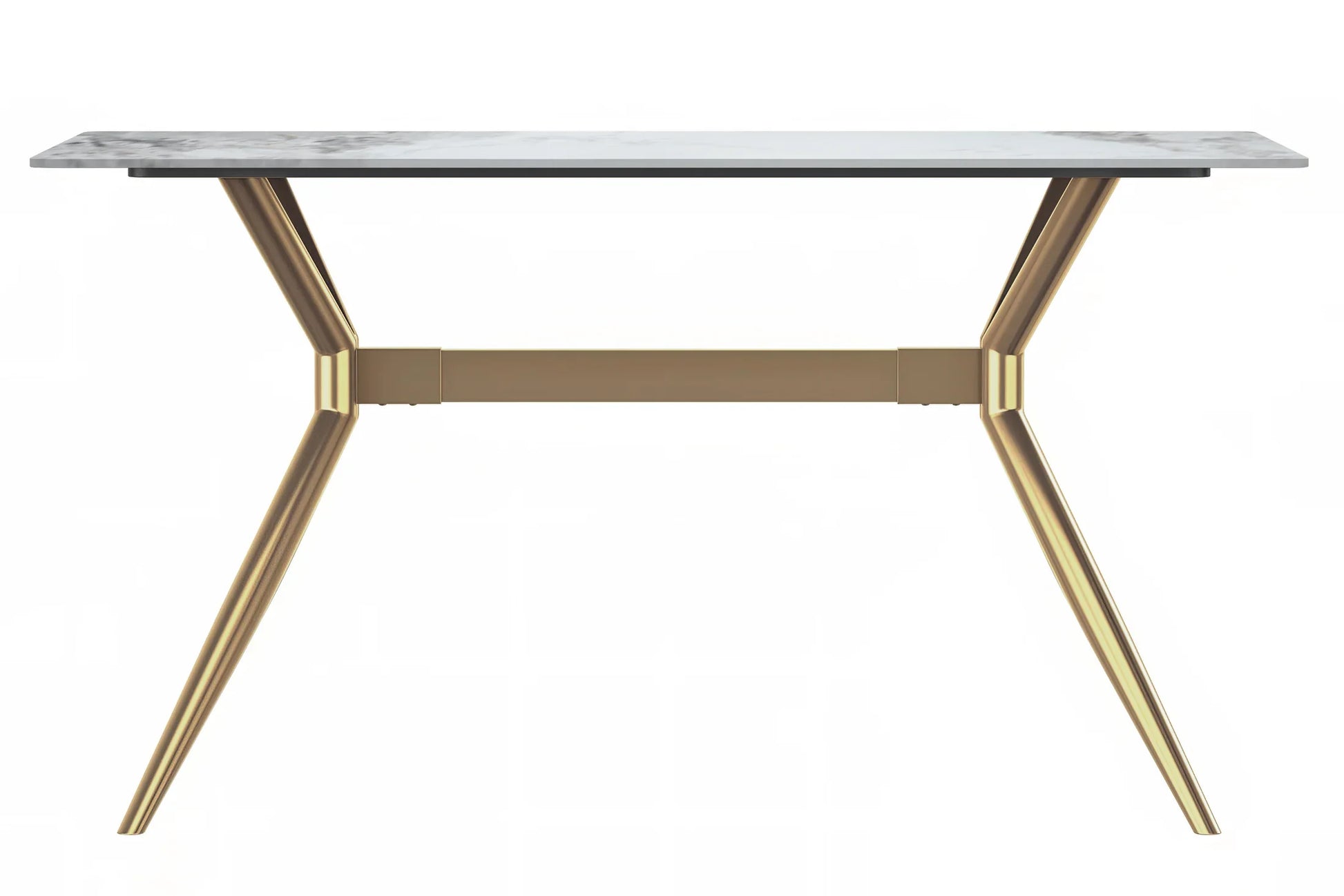 Elega Rectangular Dining Table with Sintered Stone or Glass Rectangular Top and Stainless Steel Base - Elax Furniture