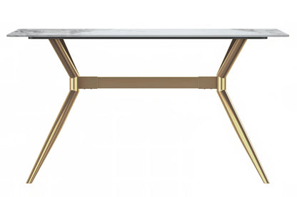 Elega Rectangular Dining Table with Sintered Stone or Glass Rectangular Top and Stainless Steel Base - Elax Furniture