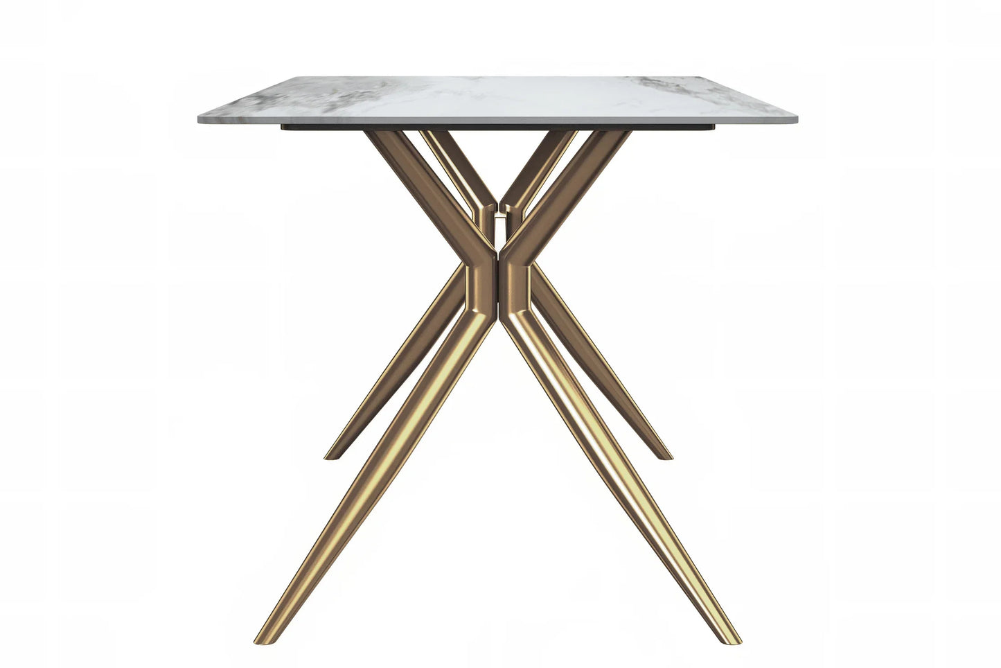 Elega Rectangular Dining Table with Sintered Stone or Glass Rectangular Top and Stainless Steel Base - Elax Furniture