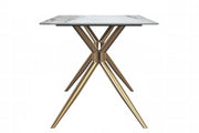 Elega Rectangular Dining Table with Sintered Stone or Glass Rectangular Top and Stainless Steel Base - Elax Furniture