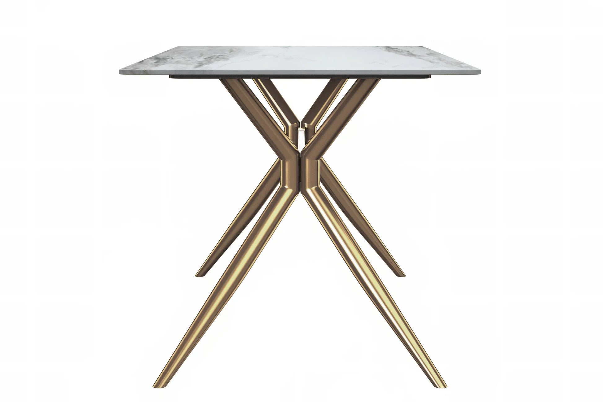 Elega Rectangular Dining Table with Sintered Stone or Glass Rectangular Top and Stainless Steel Base - Elax Furniture