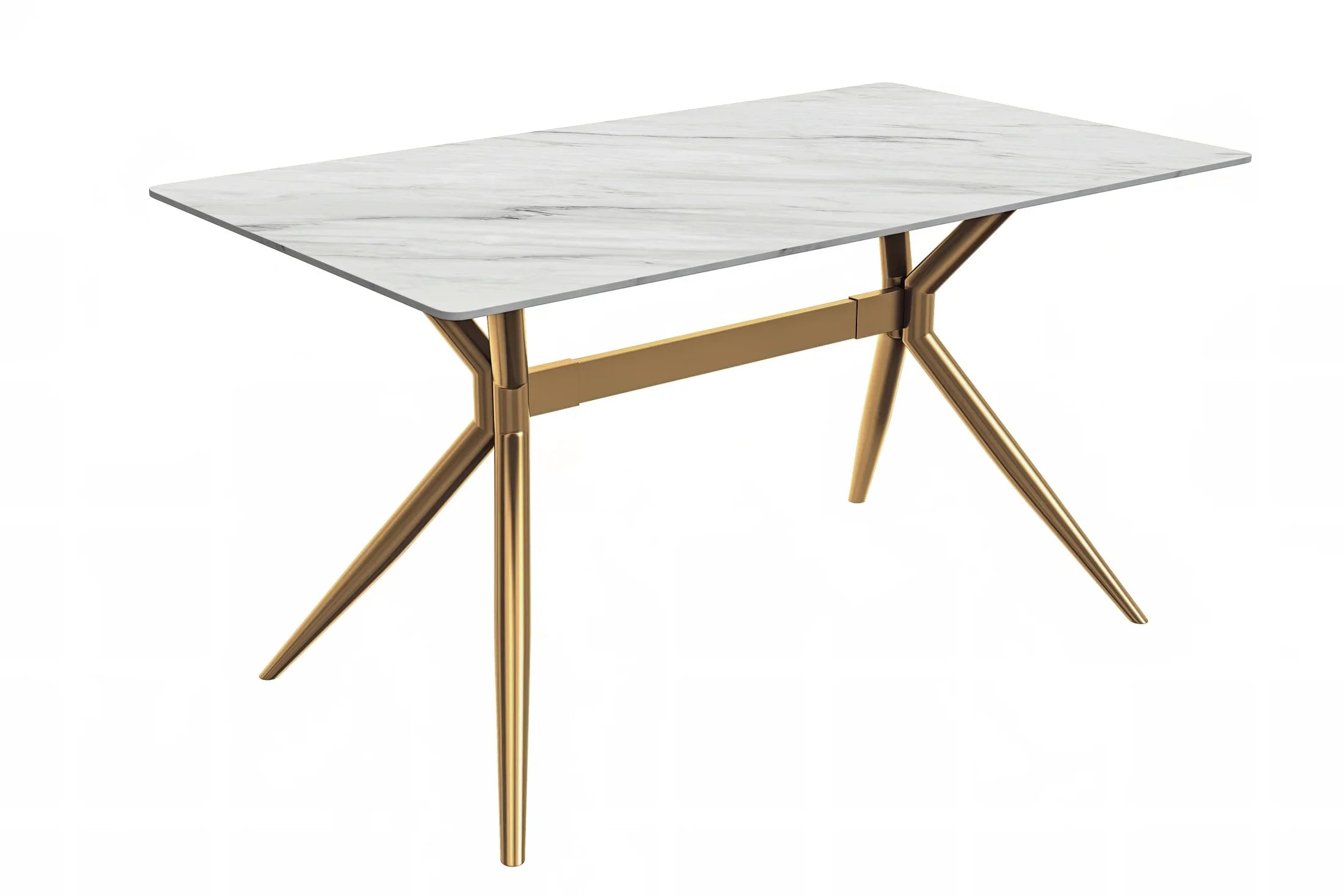 Elega Rectangular Dining Table with Sintered Stone or Glass Rectangular Top and Stainless Steel Base - Elax Furniture