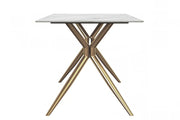 Elega Rectangular Dining Table with Sintered Stone or Glass Rectangular Top and Stainless Steel Base - Elax Furniture