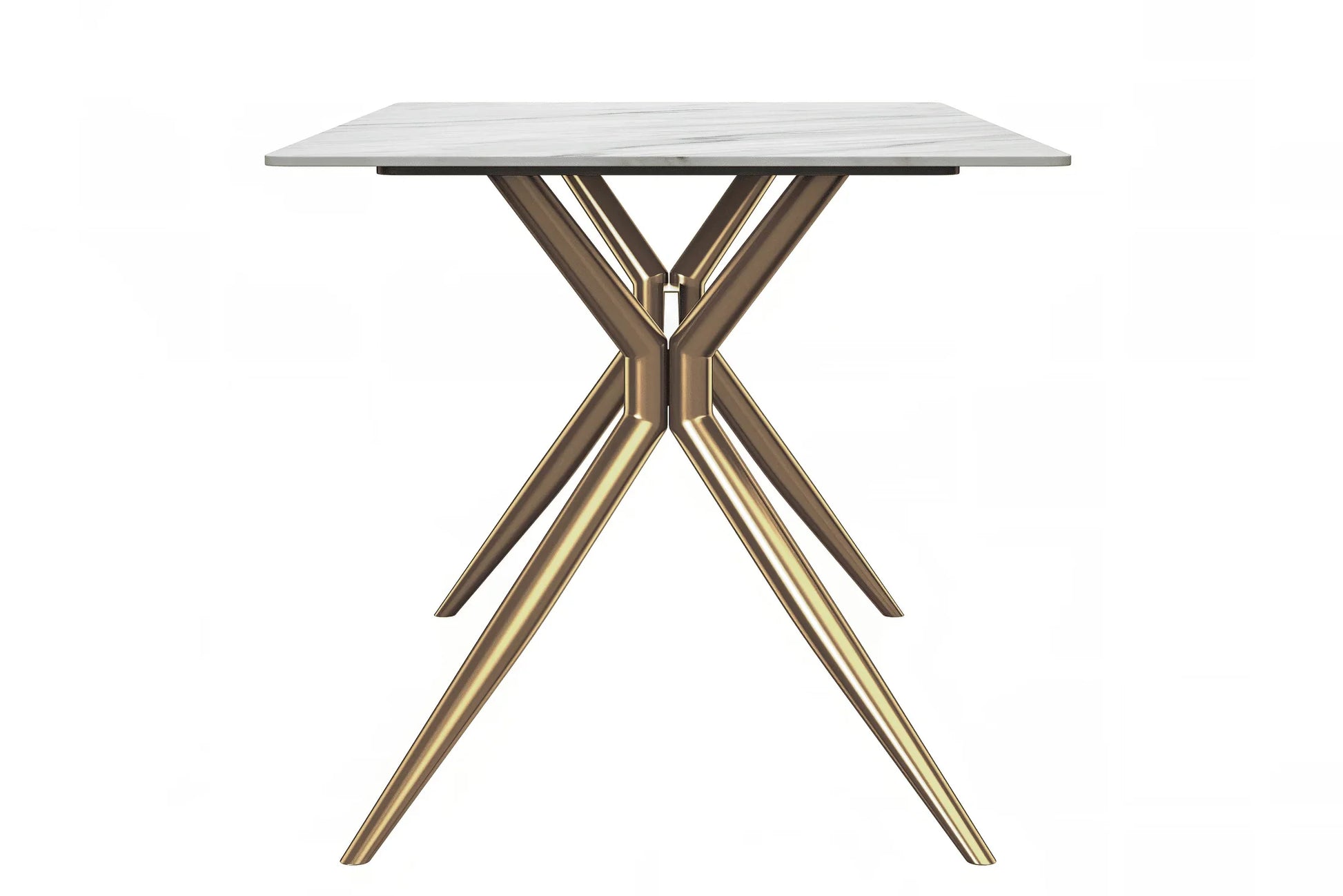 Elega Rectangular Dining Table with Sintered Stone or Glass Rectangular Top and Stainless Steel Base - Elax Furniture