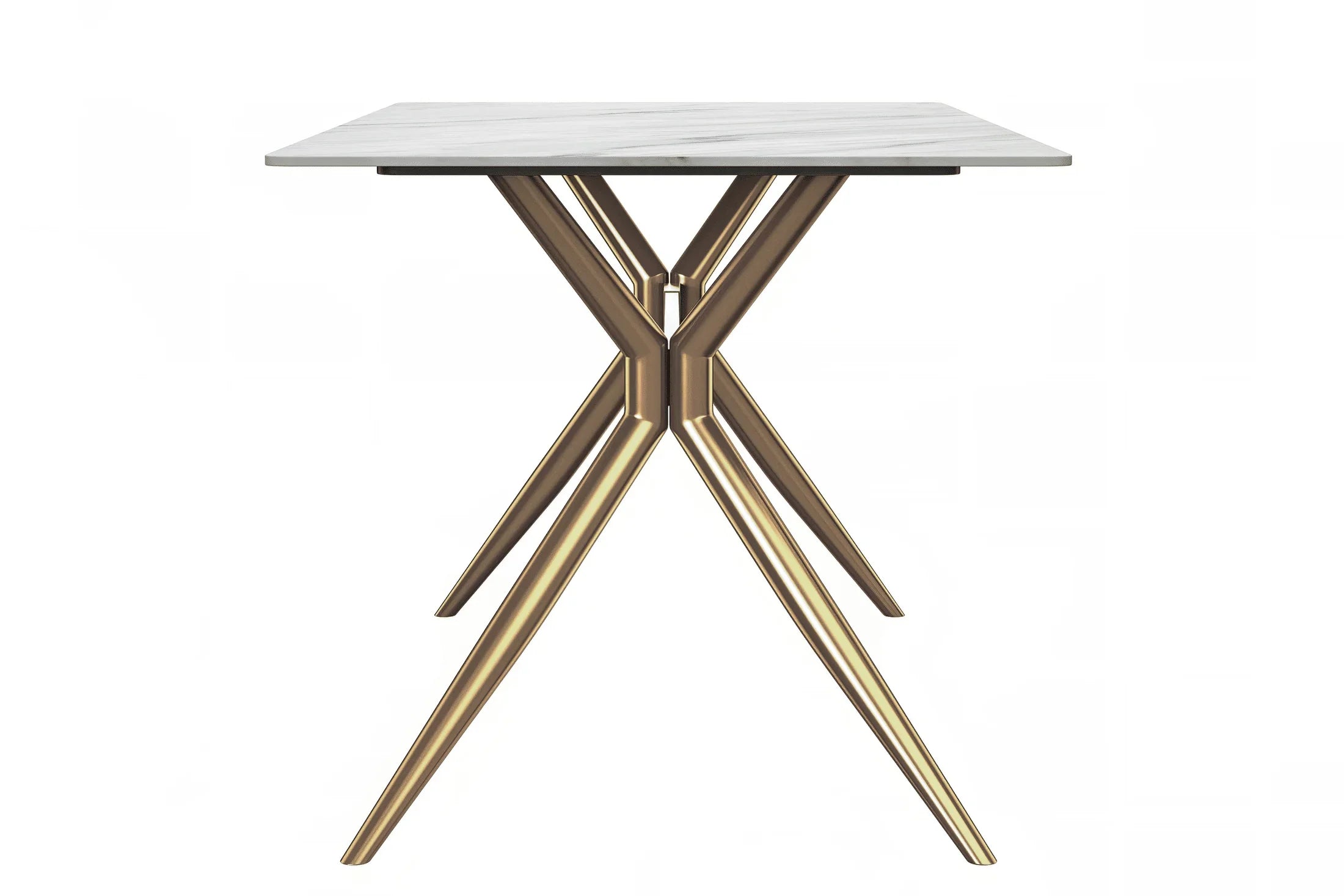 Elega Rectangular Dining Table with Sintered Stone or Glass Rectangular Top and Stainless Steel Base - Elax Furniture