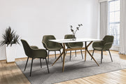 Elega Rectangular Dining Table with Sintered Stone or Glass Rectangular Top and Stainless Steel Base - Elax Furniture