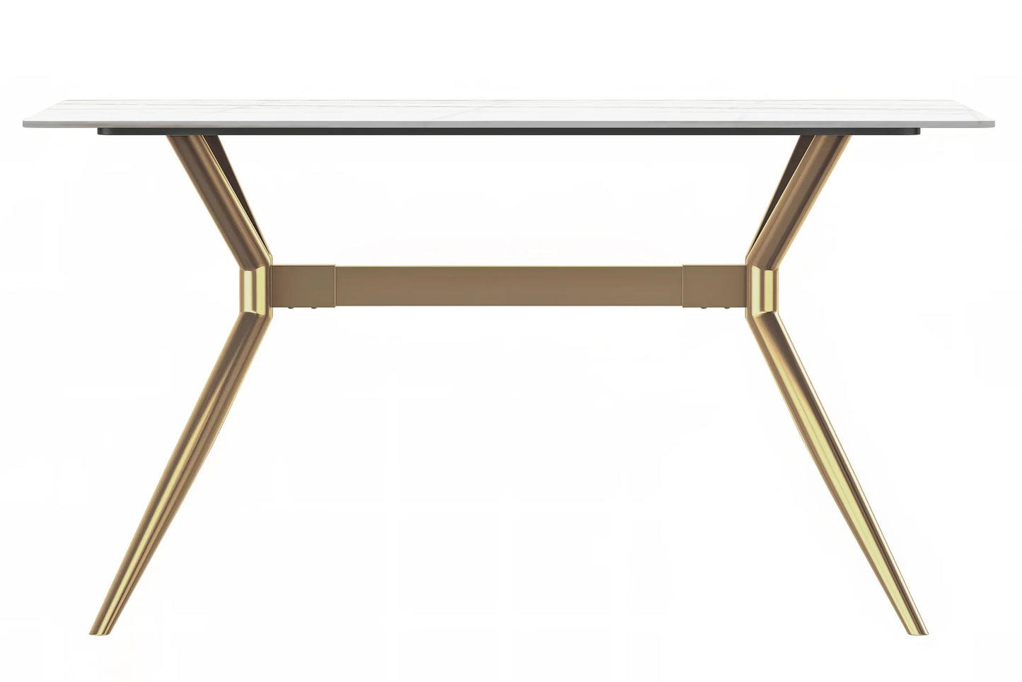 Elega Rectangular Dining Table with Sintered Stone or Glass Rectangular Top and Stainless Steel Base - Elax Furniture