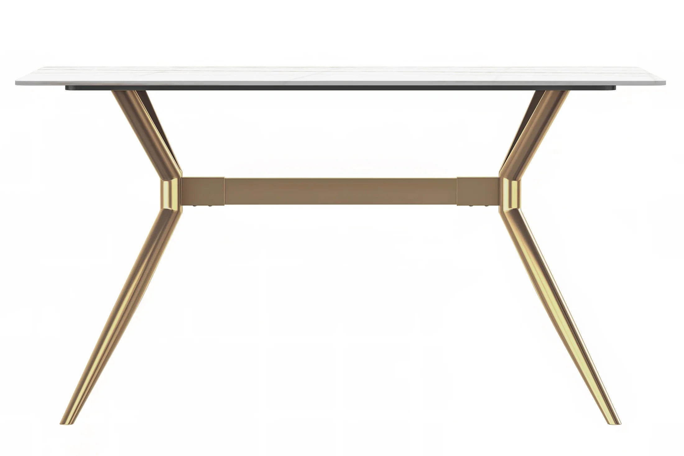 Elega Rectangular Dining Table with Sintered Stone or Glass Rectangular Top and Stainless Steel Base - Elax Furniture