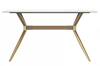 Elega Rectangular Dining Table with Sintered Stone or Glass Rectangular Top and Stainless Steel Base - Elax Furniture
