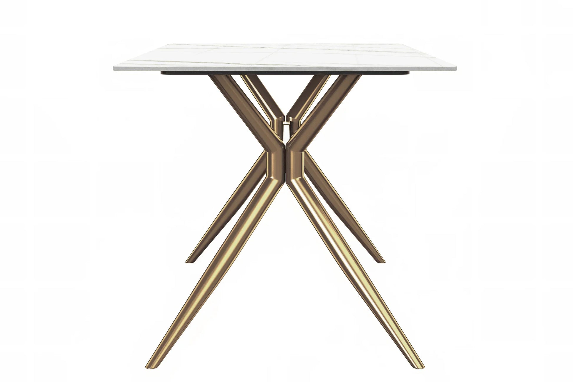 Elega Rectangular Dining Table with Sintered Stone or Glass Rectangular Top and Stainless Steel Base - Elax Furniture