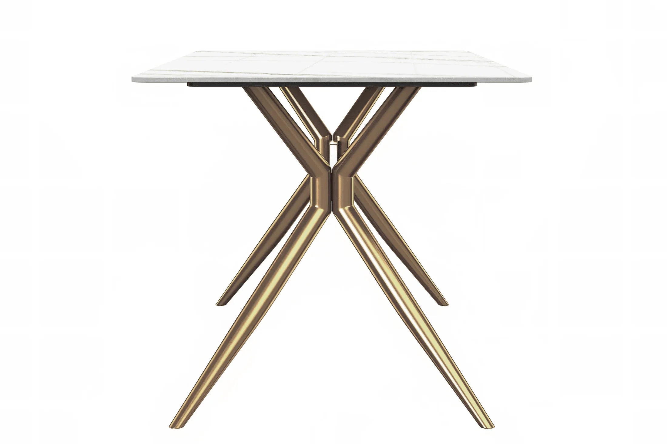 Elega Rectangular Dining Table with Sintered Stone or Glass Rectangular Top and Stainless Steel Base - Elax Furniture