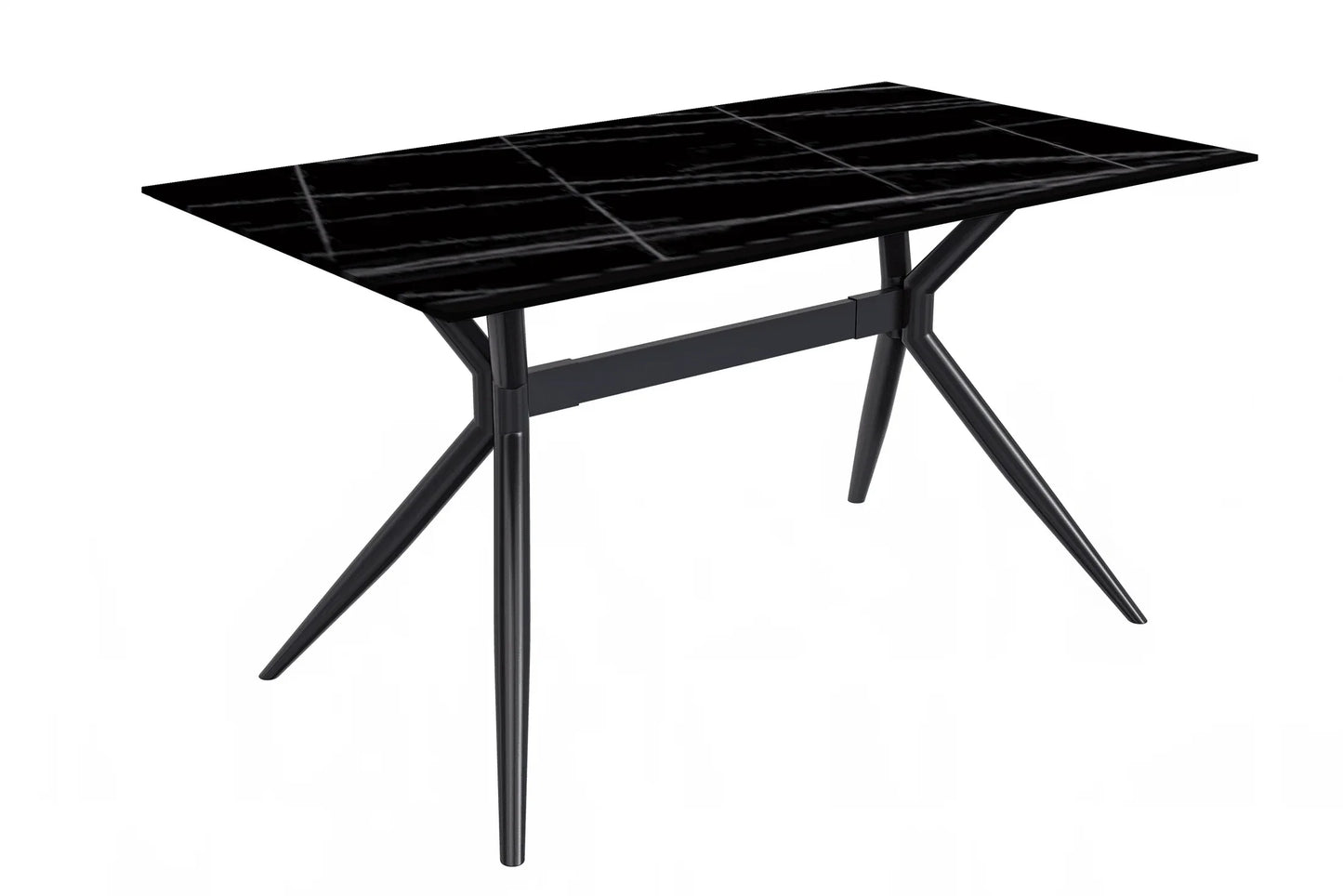 Elega Rectangular Dining Table with Sintered Stone or Glass Rectangular Top and Stainless Steel Base - Elax Furniture