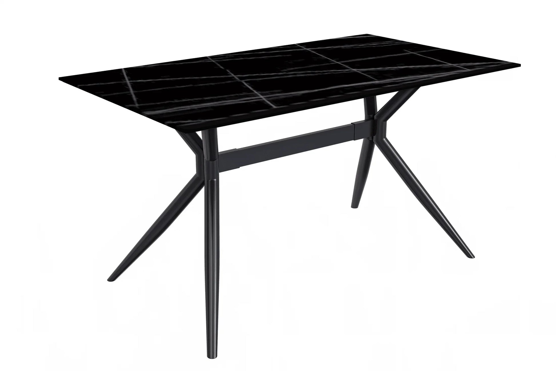 Elega Rectangular Dining Table with Sintered Stone or Glass Rectangular Top and Stainless Steel Base - Elax Furniture