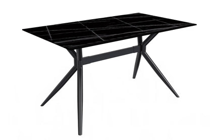 Elega Rectangular Dining Table with Sintered Stone or Glass Rectangular Top and Stainless Steel Base - Elax Furniture