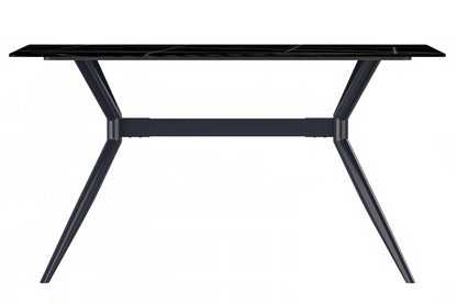 Elega Rectangular Dining Table with Sintered Stone or Glass Rectangular Top and Stainless Steel Base - Elax Furniture