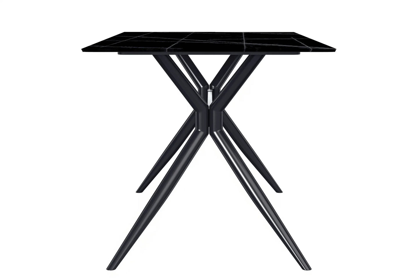 Elega Rectangular Dining Table with Sintered Stone or Glass Rectangular Top and Stainless Steel Base - Elax Furniture