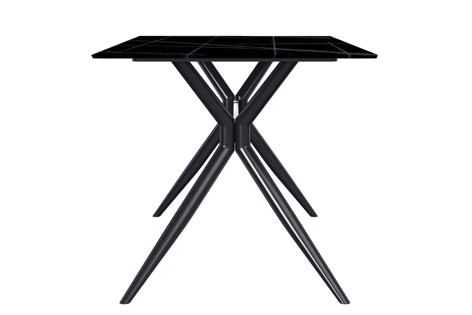 Elega Rectangular Dining Table with Sintered Stone or Glass Rectangular Top and Stainless Steel Base - Elax Furniture