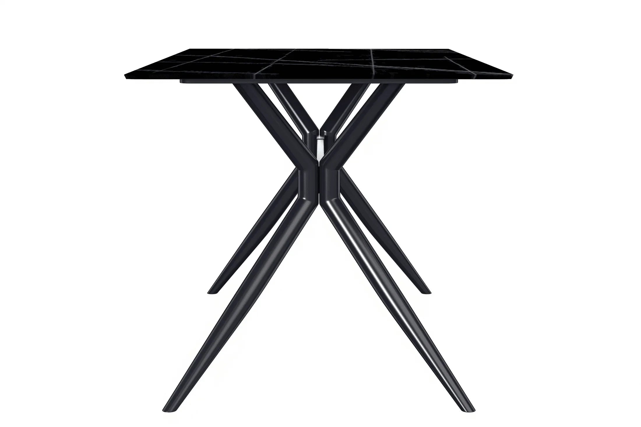 Elega Rectangular Dining Table with Sintered Stone or Glass Rectangular Top and Stainless Steel Base - Elax Furniture