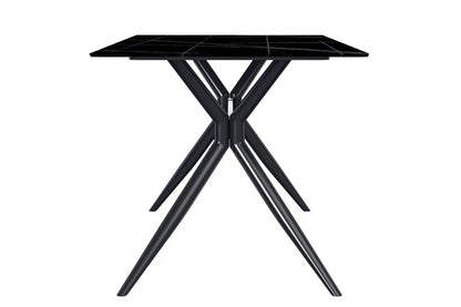 Elega Rectangular Dining Table with Sintered Stone or Glass Rectangular Top and Stainless Steel Base - Elax Furniture