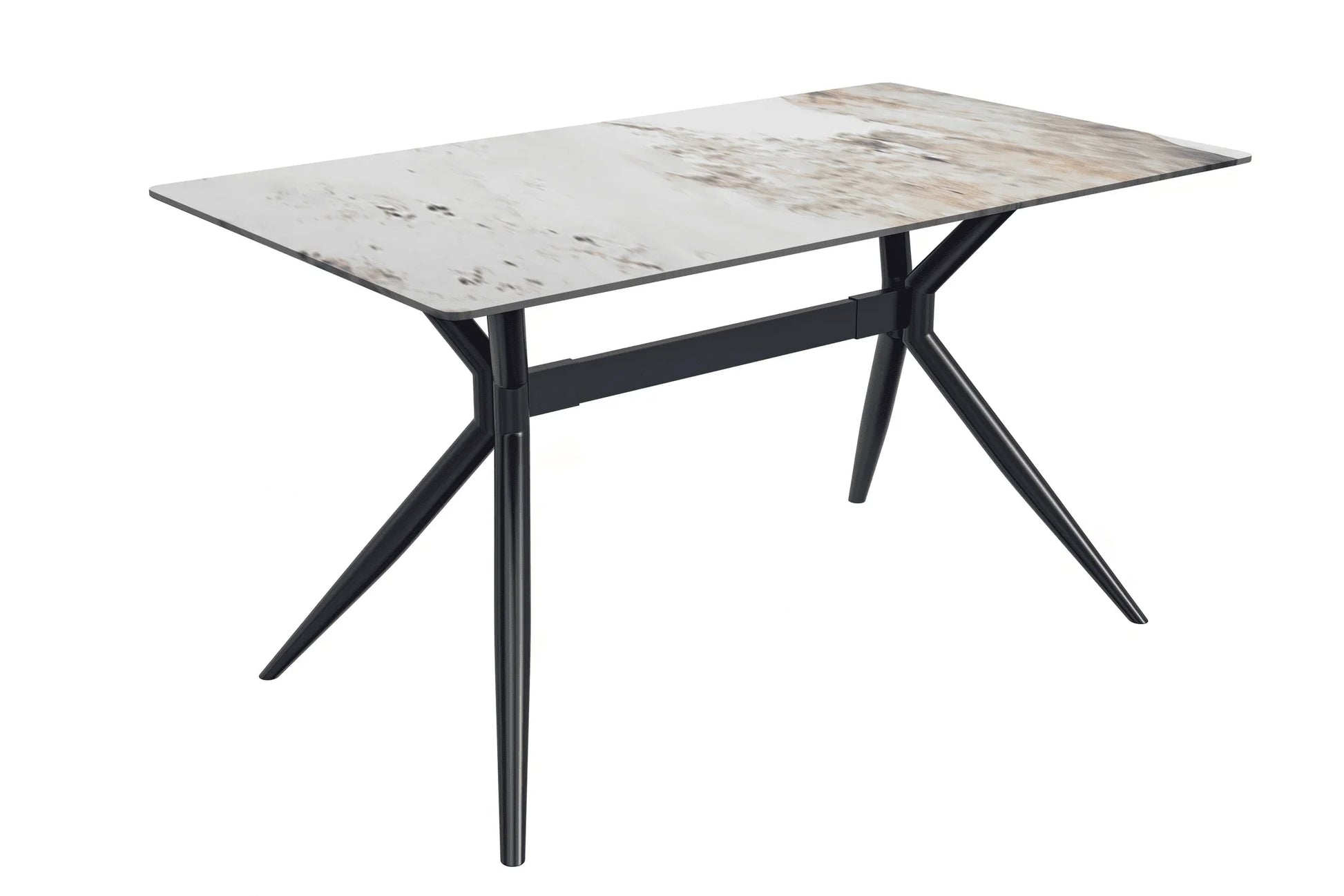 Elega Rectangular Dining Table with Sintered Stone or Glass Rectangular Top and Stainless Steel Base - Elax Furniture