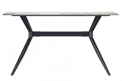 Elega Rectangular Dining Table with Sintered Stone or Glass Rectangular Top and Stainless Steel Base - Elax Furniture